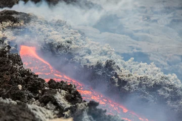Gordijnen Effusive Activity at Mount Etna Volcano in italy © Wead