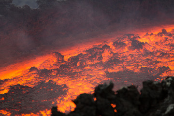 Effusive Activity at Mount Etna Volcano in italy