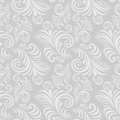 Volumetric seamless floral pattern background. Paper cut out seamless floral pattern.
