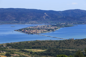 Lagoon of Orbetello in Tuscany, Italy
