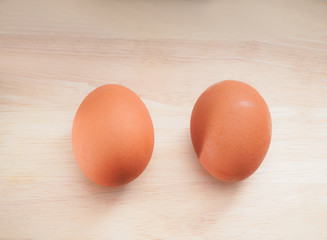 two eggs isolated on white background