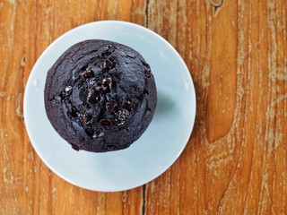 chocolate muffin with chocolate chips