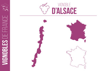 Carte du vignoble d'Alsace