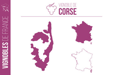 Carte du vignoble de Corse