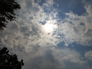 Fototapeta na wymiar the sun during a partial solar eclipse