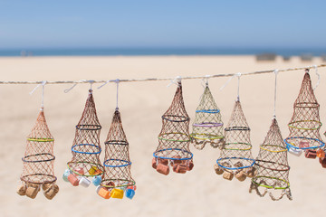 filets de pêche à Nazaré (Portugal)