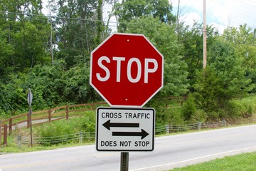 The red stop sign on a close up view.