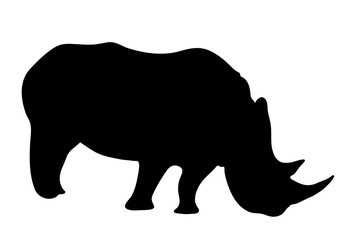 Obraz na płótnie Canvas View on the silhouettes of a rhinoceros - digitally hand drawn vector illustraion