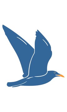  Blue flying bird logo