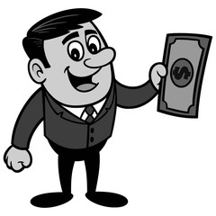 Businessman holding Dollar Illustration