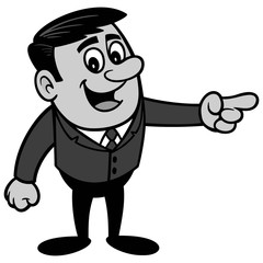 Businessman Pointing Illustration