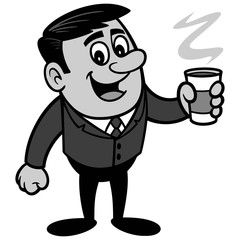Businessman with Coffee Illustration