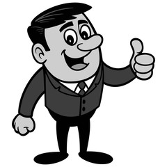 Businessman with Thumbs Up Illustration