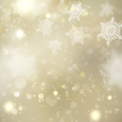 Christmas golden holiday glowing background. EPS 10 vector
