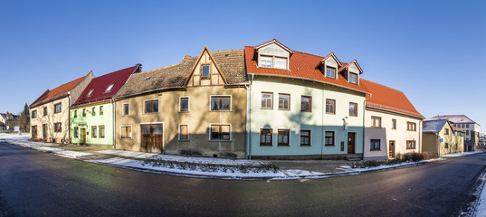 Fototapeta na wymiar old houses in a street in Bad Frankenhausen