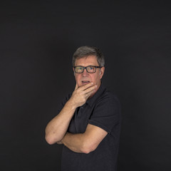 Obraz premium portrait of mature man in sorrow