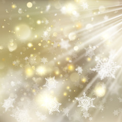 Fototapeta na wymiar Christmas golden holiday glowing background. EPS 10 vector
