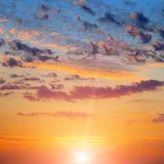 sun rise and cloudy sky