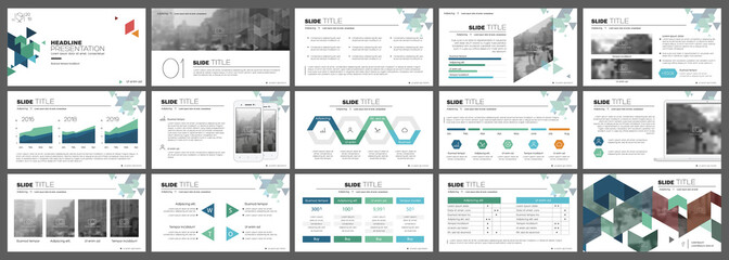 Blue and green elements for infographics on a white background. Presentation templates. Use in presentation, flyer and leaflet, corporate report, marketing, advertising, annual report, banner.