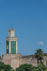 Fototapeta premium Minaret of Madrasa Bou Inania in Meknes, Morocco.