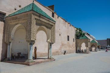 Fototapeta na wymiar Lahdim Square of medieval imperial city of Meknes. Morocco.