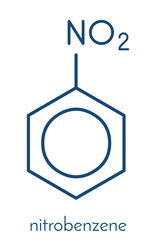 Nitrobenzene solvent molecule. Skeletal formula.