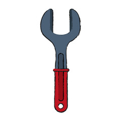 Colorful wrench doodle over white background vector illustration