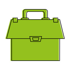 Fototapeta premium Green monocromatic briefcase design over white background vector illustration