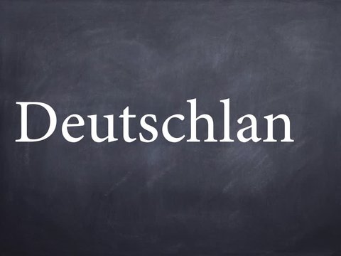 Wort Deutschland geschrieben auf Schiefertafel mit Kreide &ndash; Animation