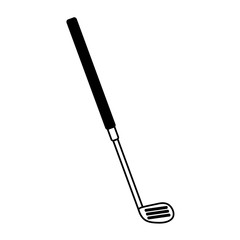 Black and white golf stick over white background vector illustration