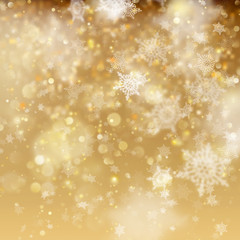 Christmas golden holiday glowing backdrop. EPS 10 vector