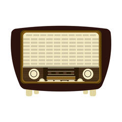 vintage radio icon image vector illustration design 