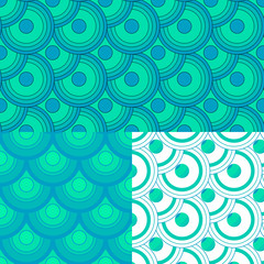 Set of seamless vector patterns with green circles