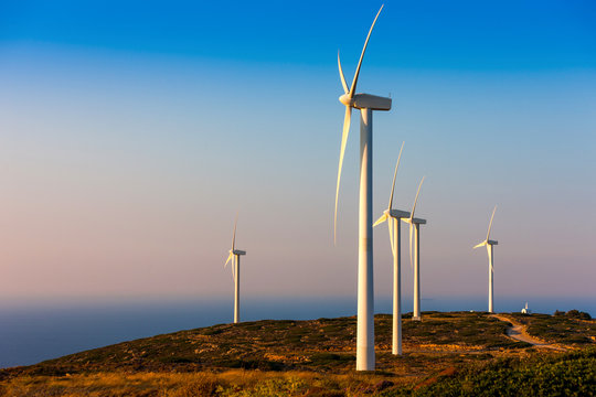 Wind Turbines on the island of Crete