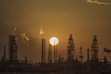 Houston Oil Refinery Sunset 3