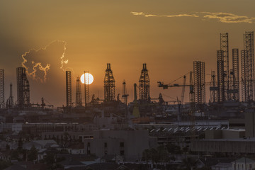 Houston Oil Refinery Sunset 1