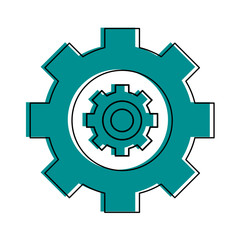 two gears icon image vector illustration design  blue color