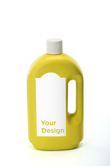 Disinfectant plastic bottle mockup on white background