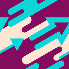 Modern bright seamless pattern with arrows. Vector abstract pattern.