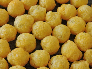 Corn balls background. Macro.
