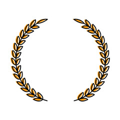 wreath of leaves icon over white backgorund vector illustration