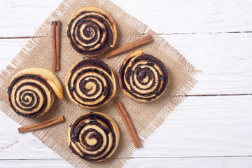 Freshly baked cinnamon rolls