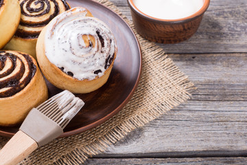 Freshly baked cinnamon rolls