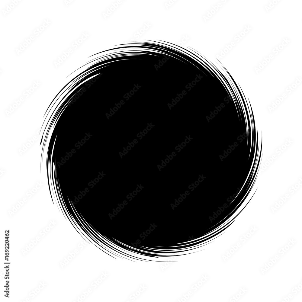 Aufkleber circular geometric motif. abstract grayscale op-art element