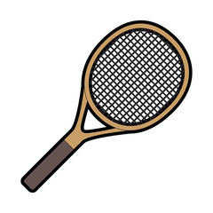 tennis racket icon over white background vector illustration