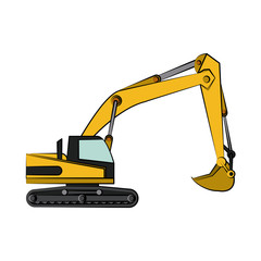 backhoe construction heavy machinery icon image vector illustration design 