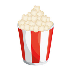 pop corn bucket icon over white background vector illustration
