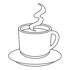 hot coffee mug icon over white background vector illustration
