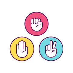 Rock, Paper, Scissors icons