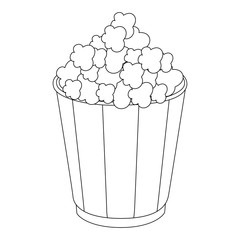 pop corn bucket icon over white background vector illustration